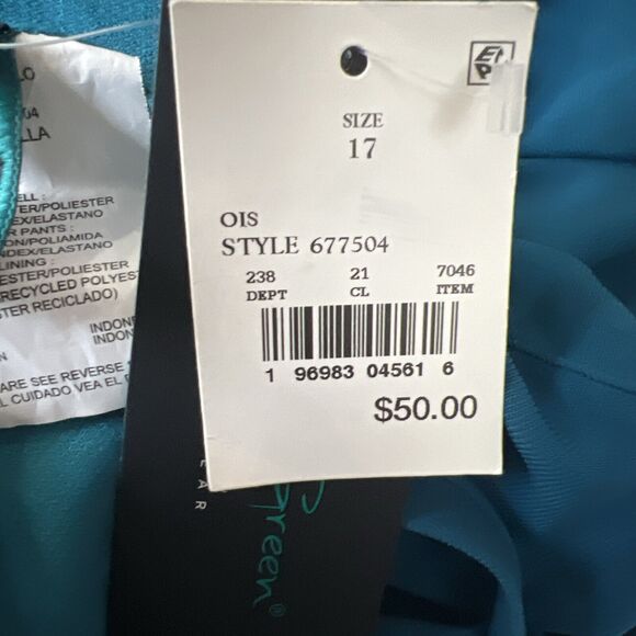 Women's UPF 50 Double Strap Asymmetrical One Piece Swimsuit Aqua Green 17 NWT - Picture 7 of 7